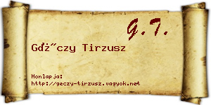 Géczy Tirzusz névjegykártya